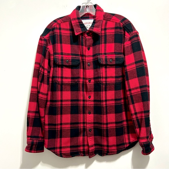 American Eagle Outfitters Tops - 🔹American Eagle Women’s Buffalo Check Plaid Flannel Red Long Sleeve Button Shirt